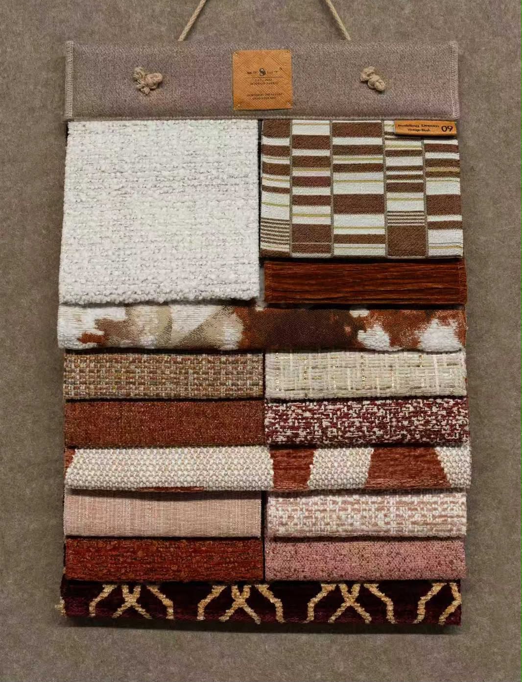Premium sofa fabric collection and upholstery swatches
